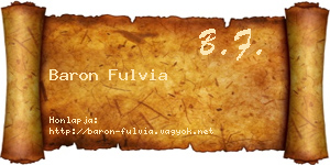 Baron Fulvia névjegykártya